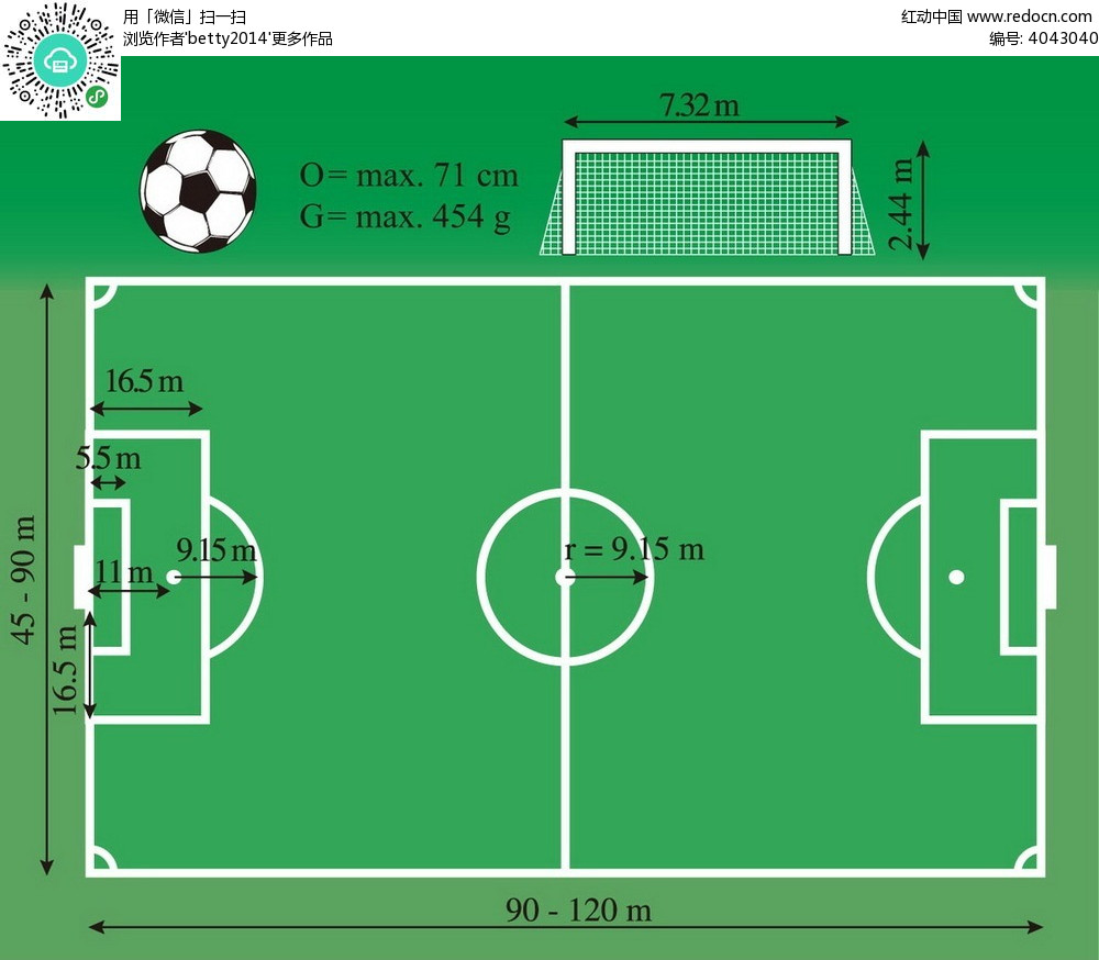 足球场地的标准尺寸与面积
