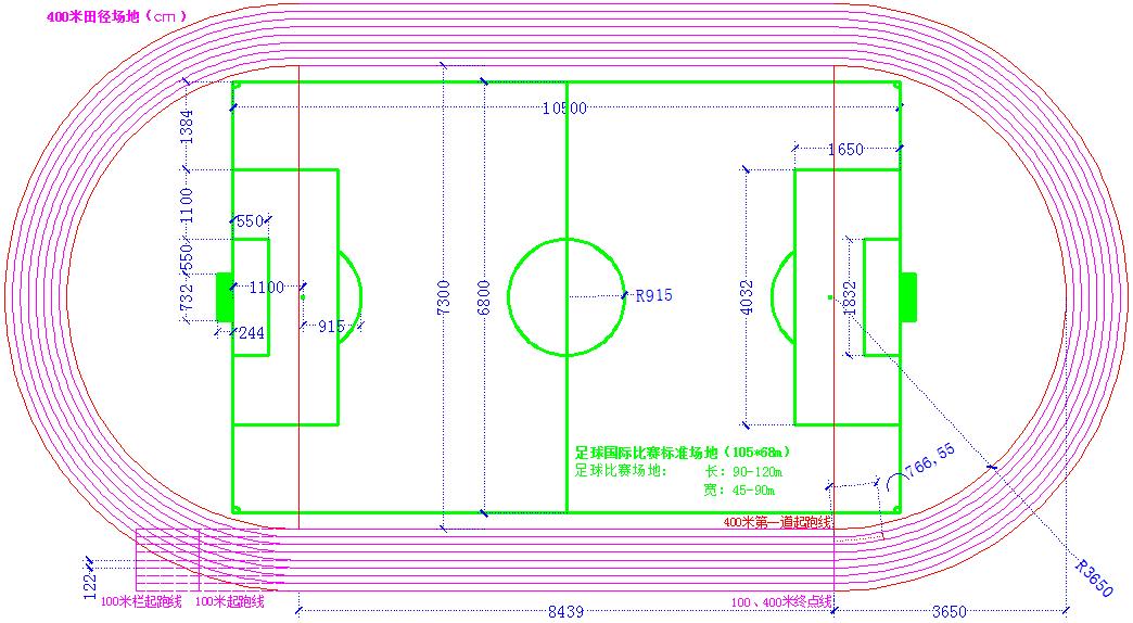 国际足联11人制足球场地标准尺寸指南