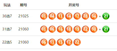 体彩31选7开奖号码结果查询