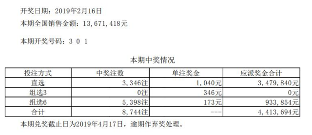 排列三开奖公告与免费预测